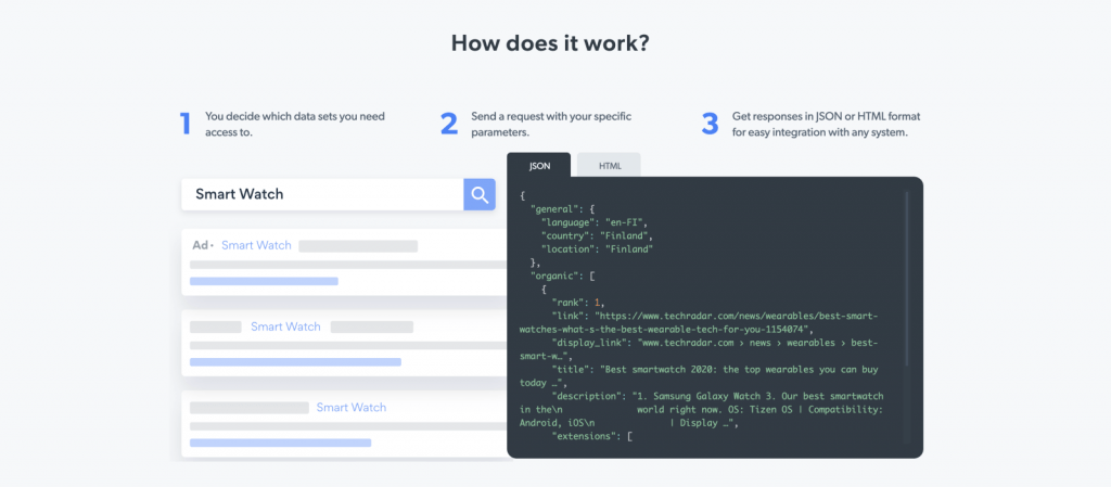 Search Engine Crawler in json mode